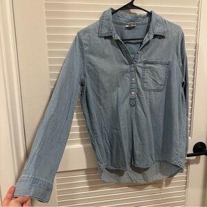 a.n.a Light Blue Denim Button-Up Shirt
